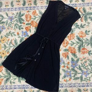 Eileen Fisher Women's Sweater Cardigan Black Linen Lightweight Knit Button Down